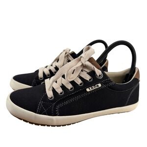 Taos Star Burst Women's Black Canvas Low Top Lace Up Sneakers Comfort Size 7